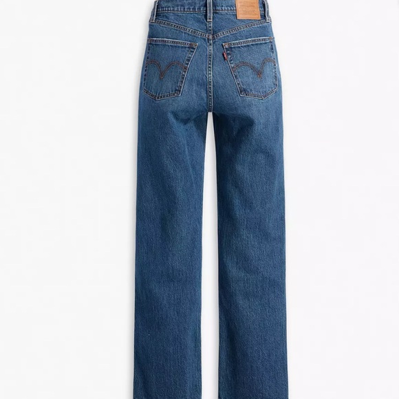 Levi's Ribcage Straight Blue Jeans - Picture 4 of 12